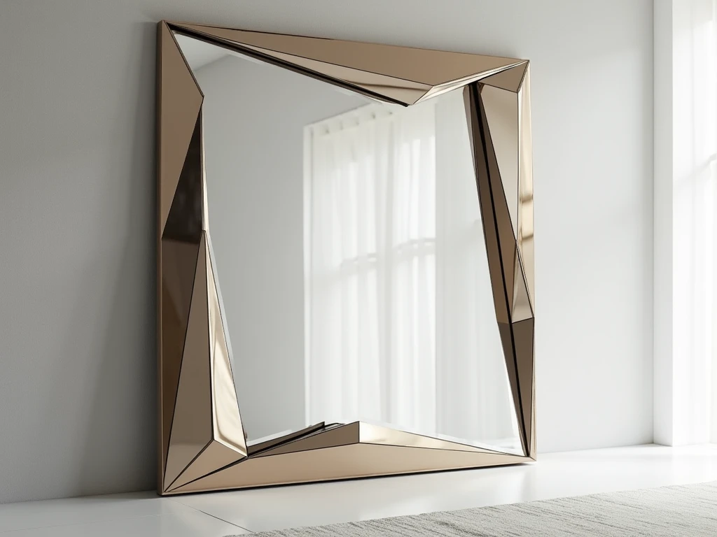 Moderne asymmetrisk speil med geometriske linjer